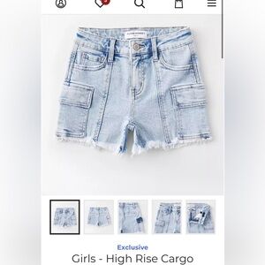 Flying Monkey Light Blue Girls' Cargo Shorts